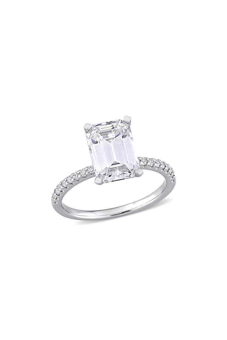 10K White Gold Created Moisannite Engagement Ring, Main, color, WHITE