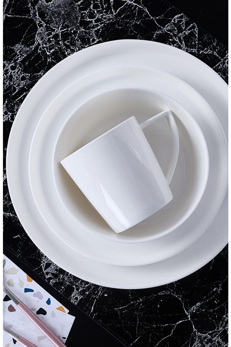 Madeline Bone China 16-Piece Dinnerware Set, Alternate, color, White