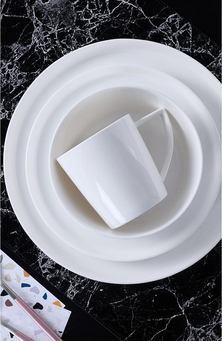 Stone Lain Madeline Bone China 16-Piece Dinnerware Set, Alternate, color, White