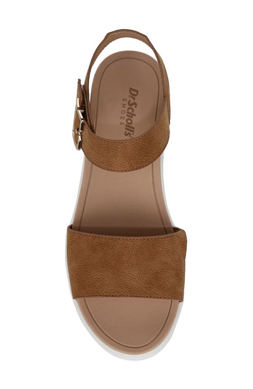 Dr. Scholl's Time Off Sky Ankle Strap Platform Sandal In Honey Brown