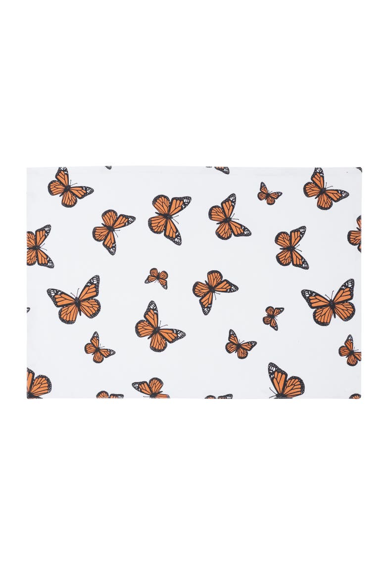 Monarch Butterfly Placemat, Set of 6, 14" x 20", Main, color, Orange