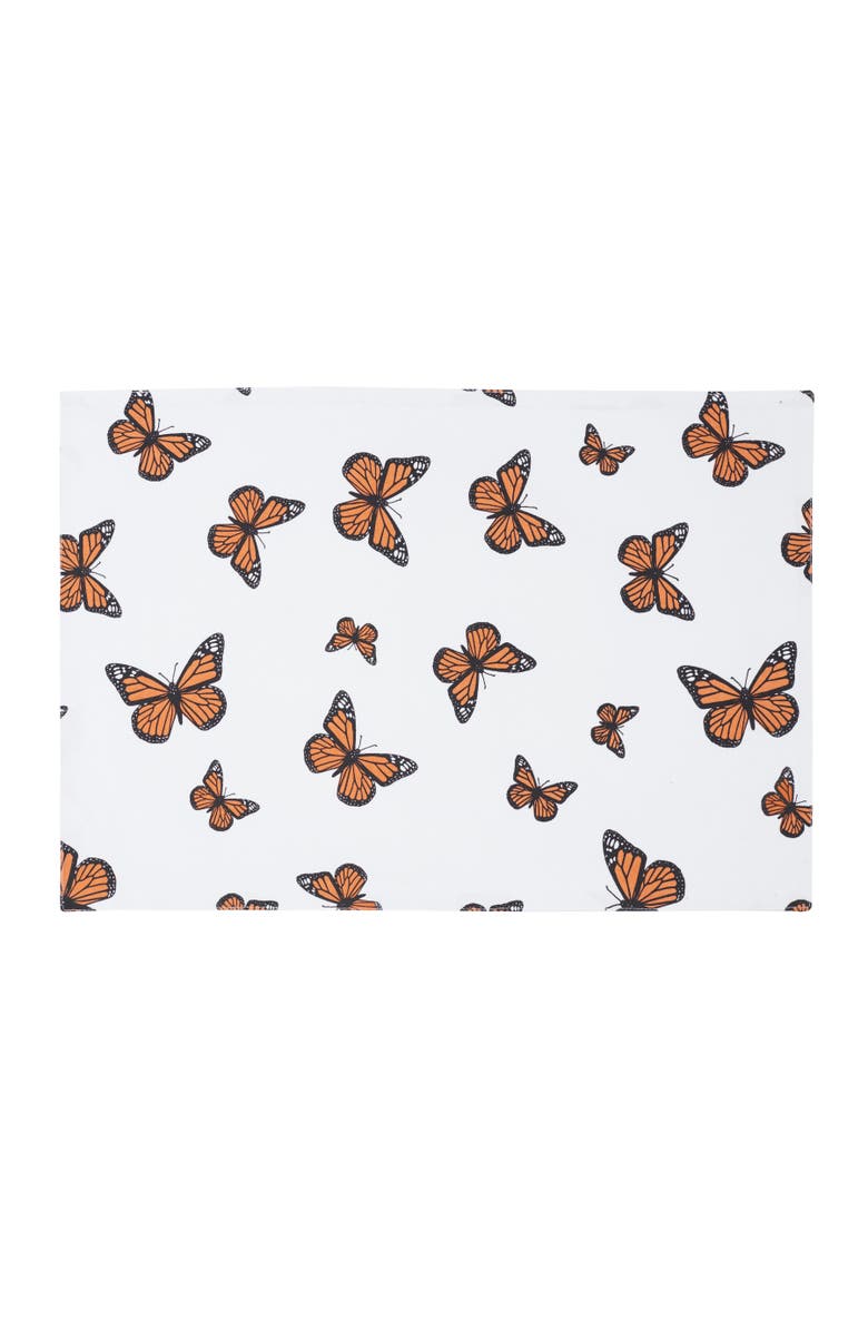 C&F Home Monarch Butterfly Placemat, Set of 6, 14" x 20", Main, color, Orange