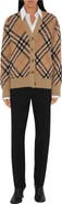 Burberry Check Wool Mohair Blend Cardigan