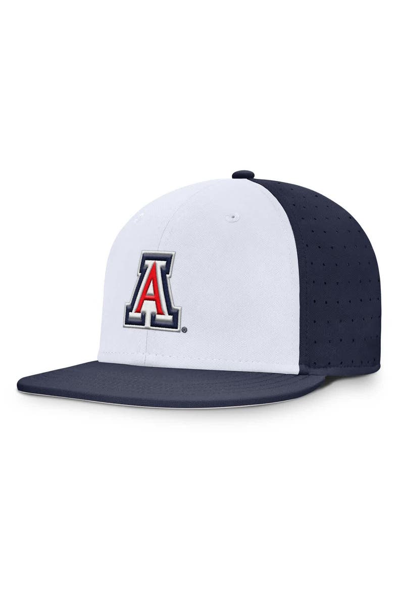 Nike Men's Nike White/Navy Arizona Wildcats On-Field Dugout True Performance Fitted Hat, Alternate, color, White