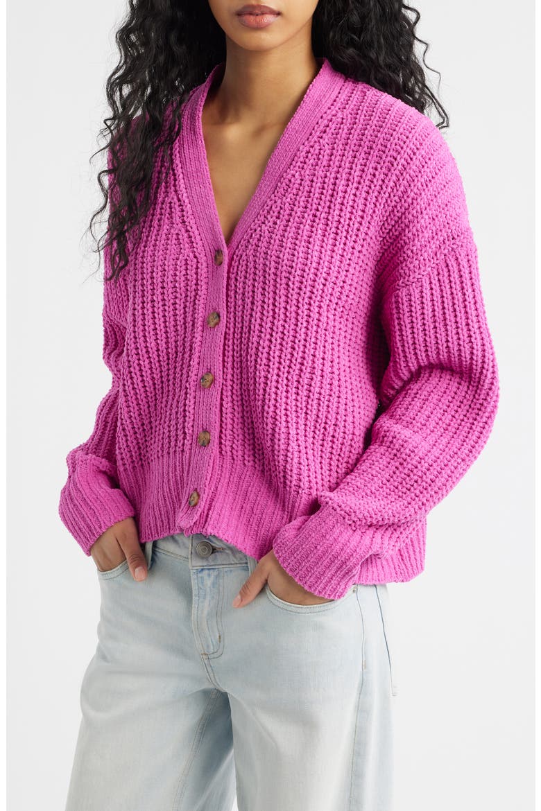 Neon Isles Cardigan, Main, color, LIGHT PINK
