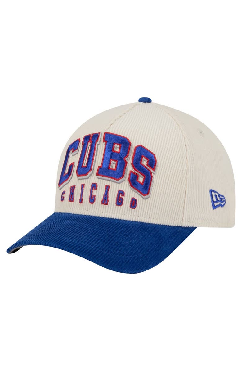 New Era Men's New Era Cream/Royal Chicago Cubs Sided Corduroy 9FORTY A-Frame Adjustable Hat, Alternate, color, Cream