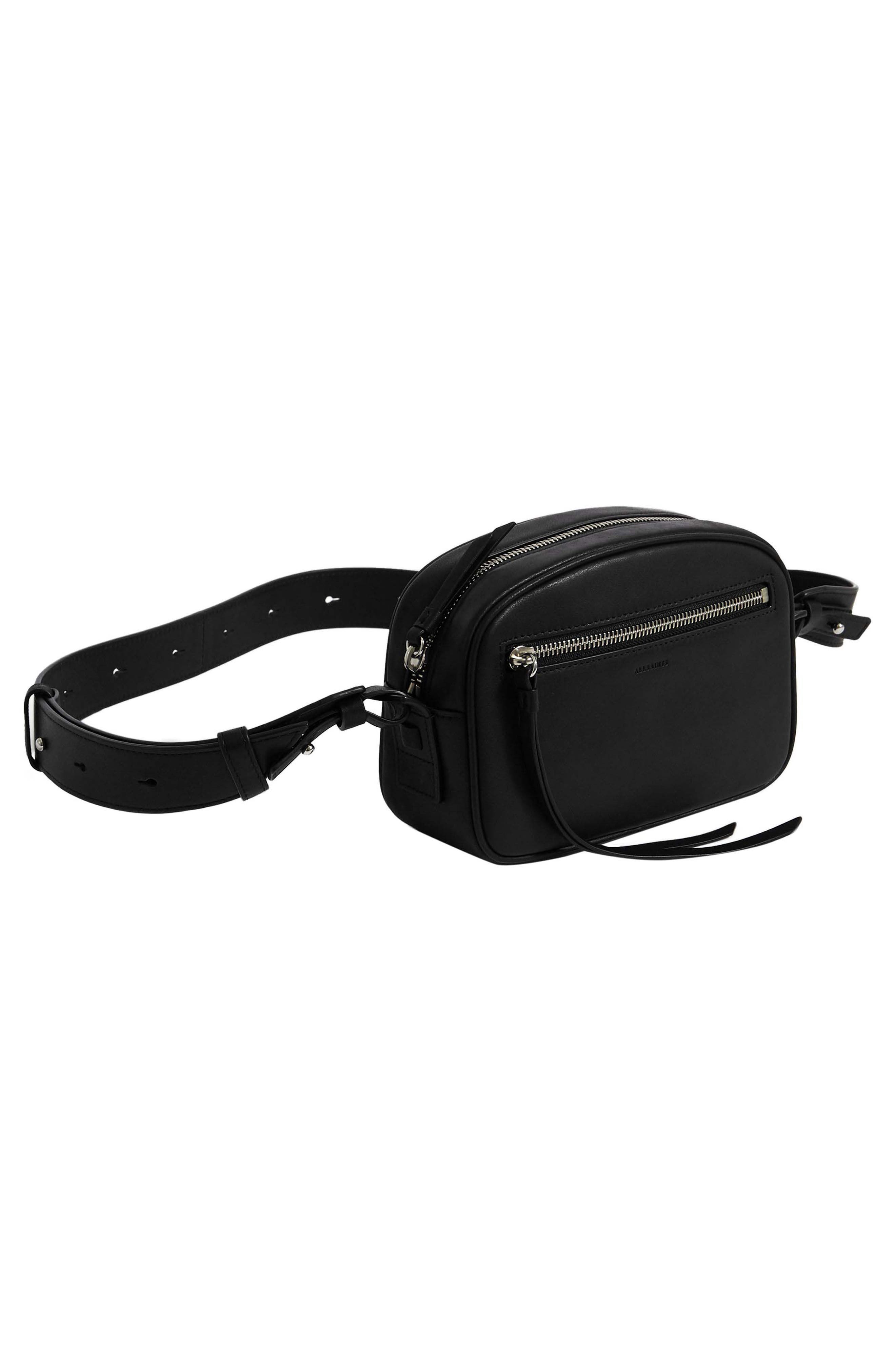 AllSaints Captain Leather Belt Bag, Alternate, color, 