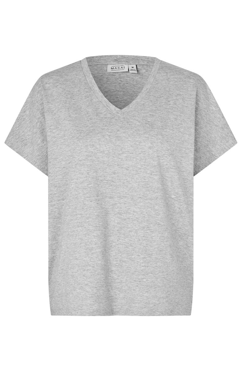 Masai Copenhagen MaBadu V-Neck Short Sleeve T-Shirt, Alternate, color, M. Grey Mel.