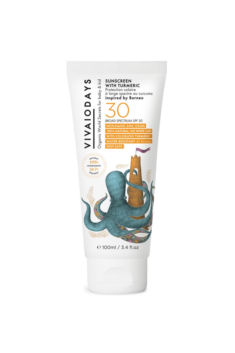 Turmeric Broad Spectrum 100% Natural Mineral Sunscreen SPF 30, Main, color, White