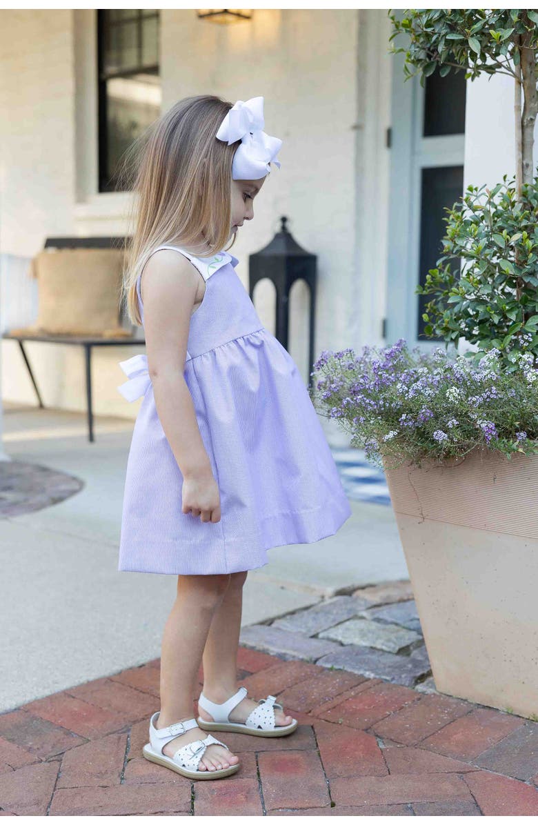 Florence Eiseman Pincord Dress with Flowers, Alternate, color, Lavender/White