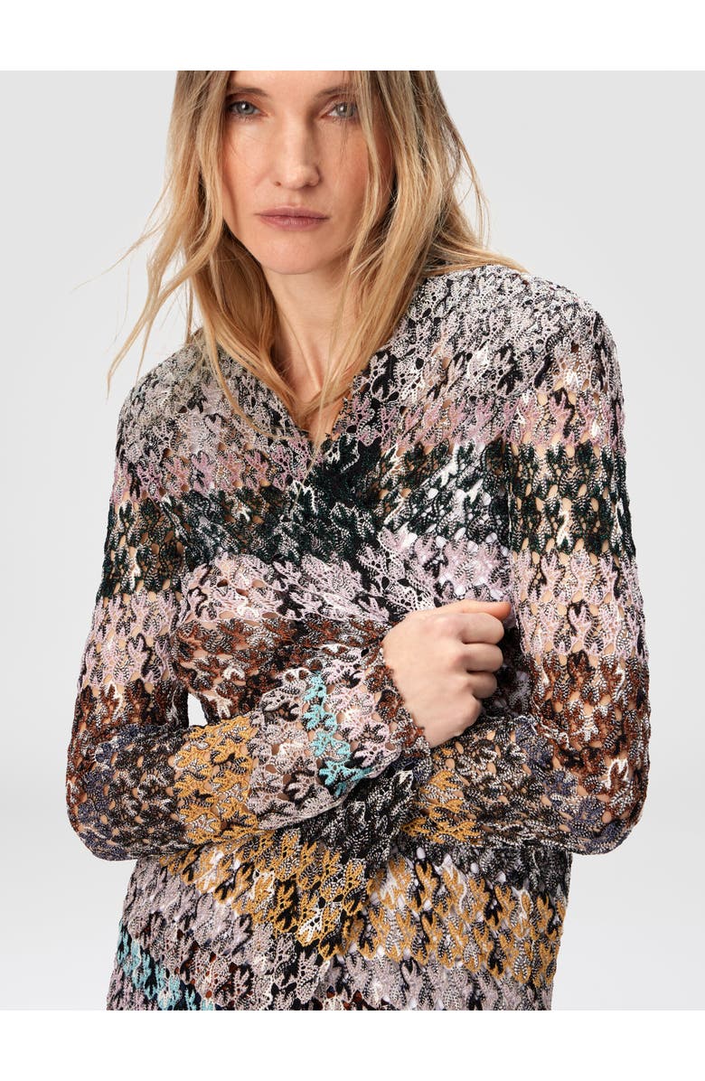 Missoni Long Cardigan With Lace Straps, Alternate, color, Multicoloured