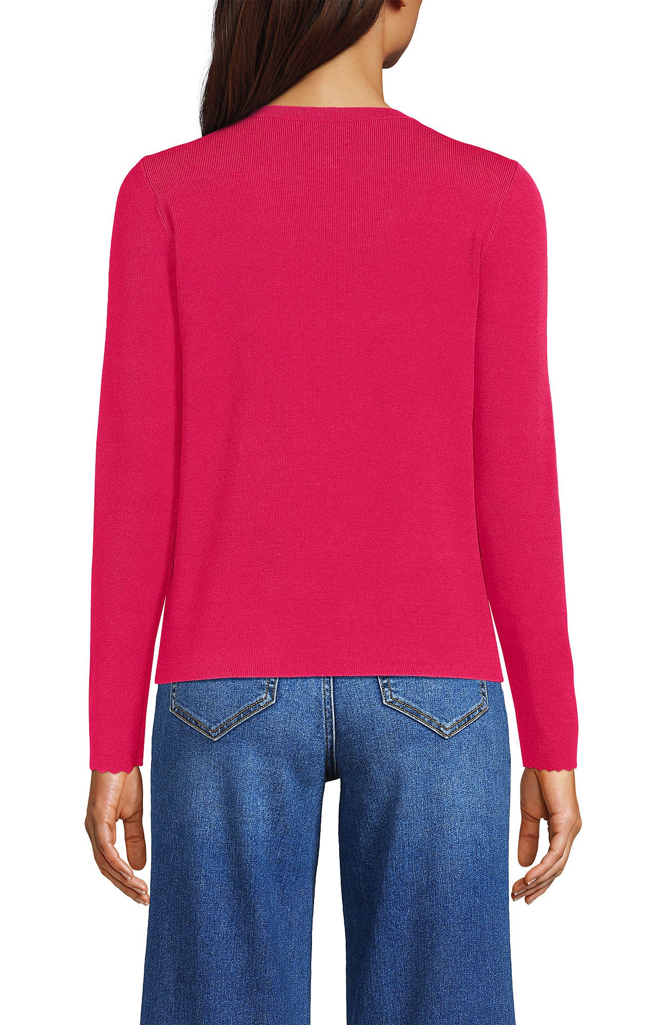 Blend Scallop Edge Fitted Cardigan Sweater - image 4