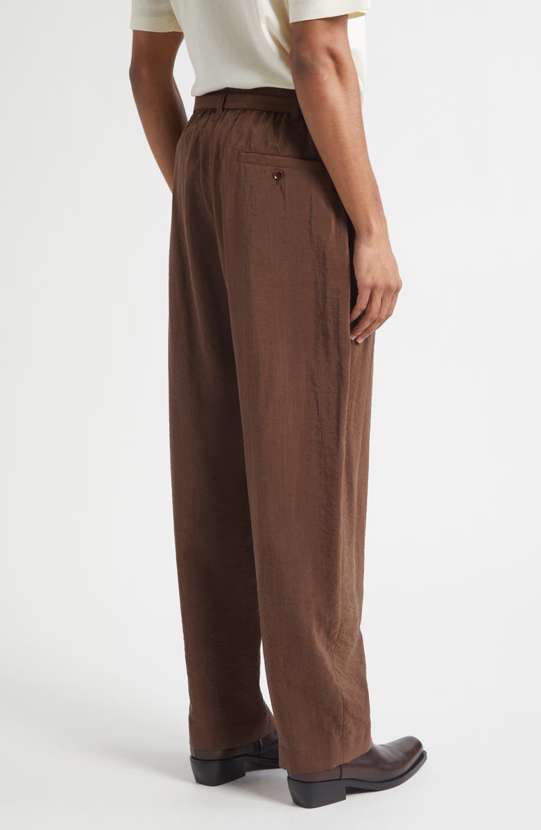 Lemaire Belted Relaxed Silk Blend Pants, Alternate, color, Brunette