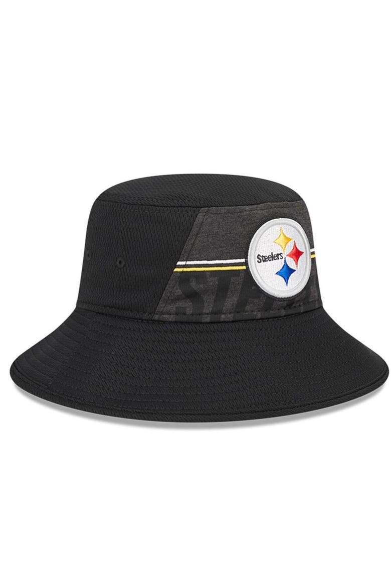 Men's New Era  Black Pittsburgh Steelers 2023 NFL Training Camp Stretch Bucket Hat, Alternate, color, Black