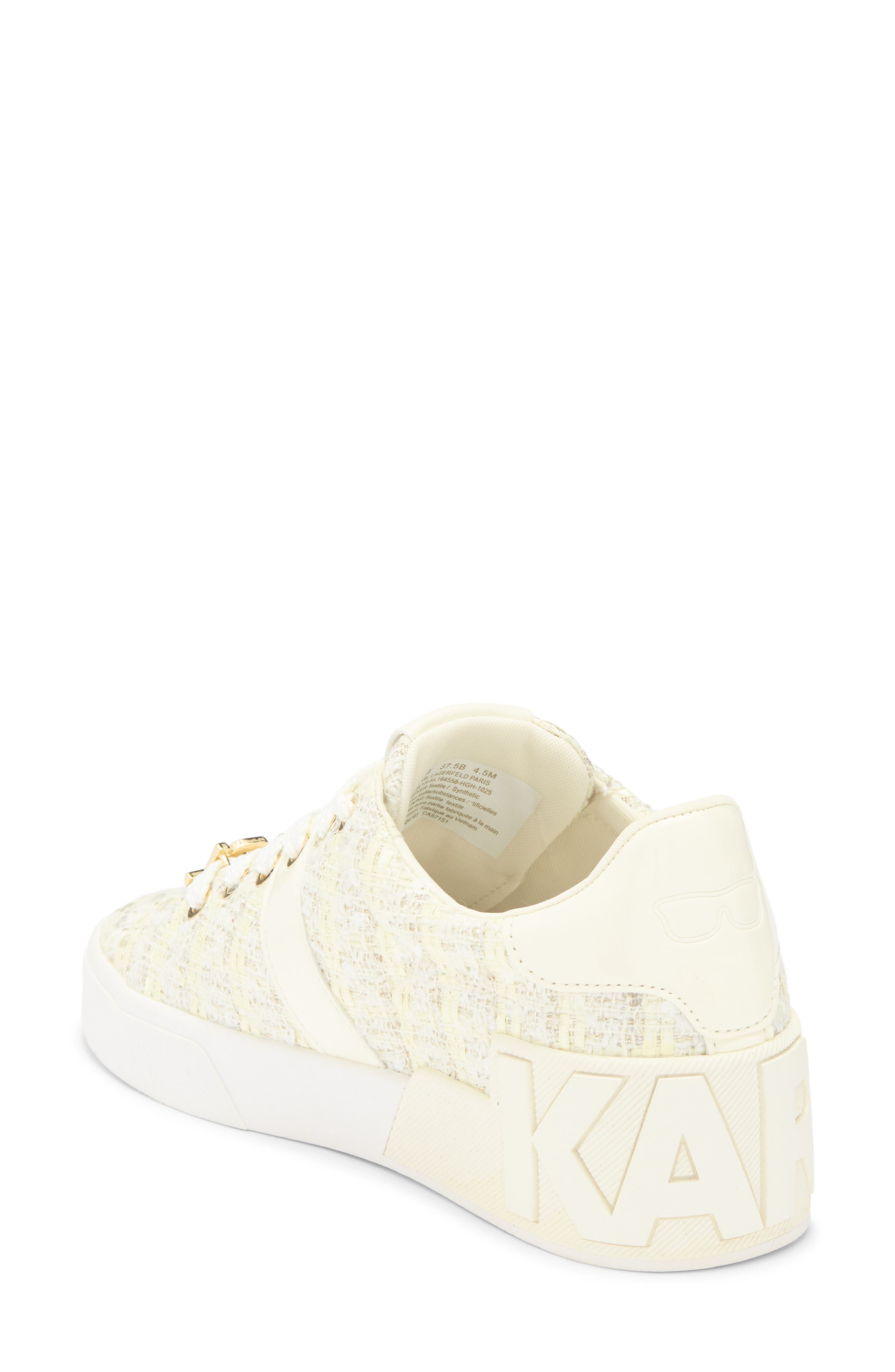 KARL LAGERFELD PARIS Mablyn Lace-Up Sneaker, Alternate, color, Cream