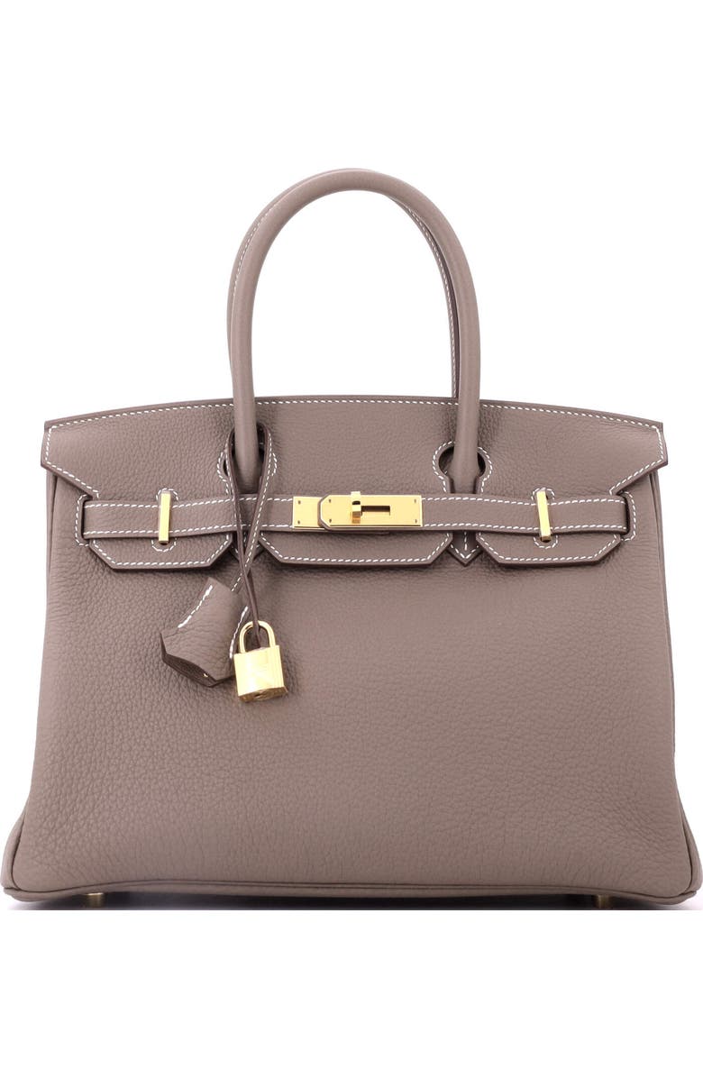 Pre-Owned Hermes Birkin Handbag Grey Togo with Gold Hardware 30, Main, color, Etoupe