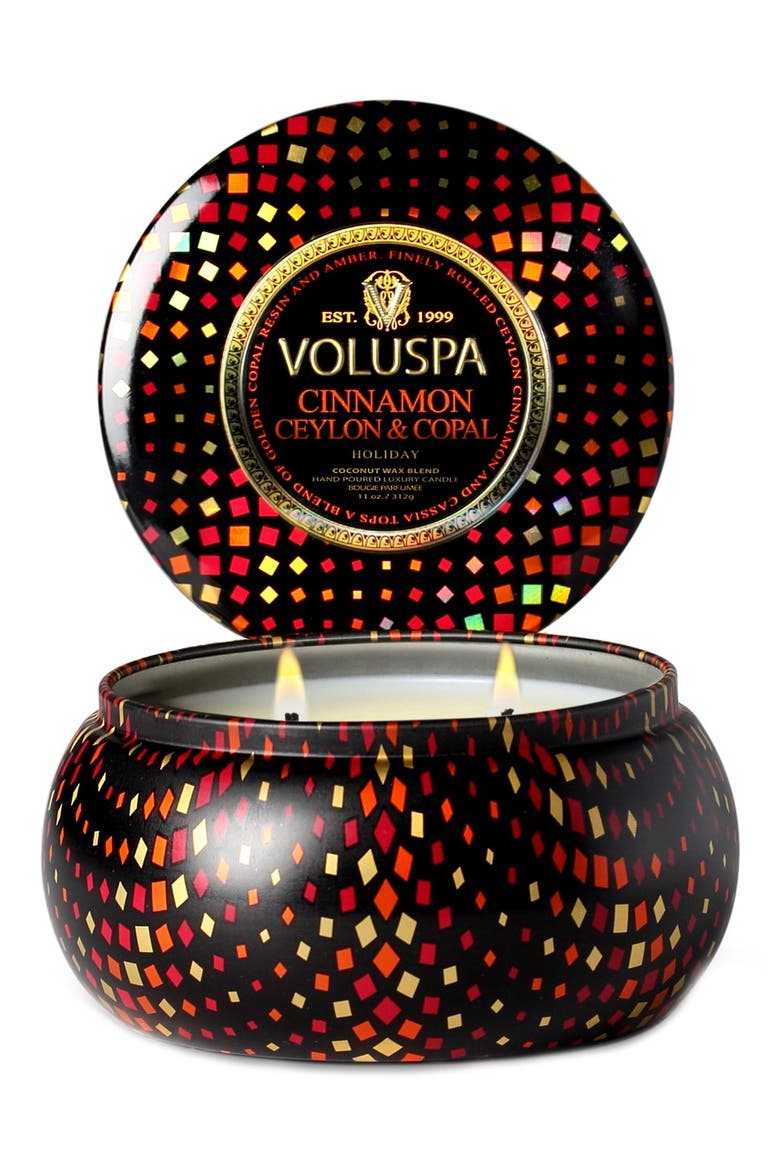 'Maison Holiday - Cinnamon Ceylon & Copal' Two-Wick Candle, Main, color, NO COLOR