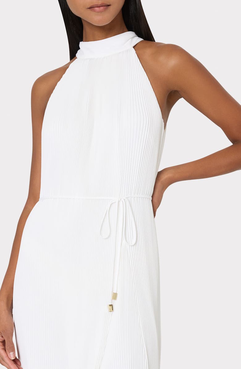 Milly Nalani Pleated Sleeveless High-Low Midi Dress, Alternate, color, White