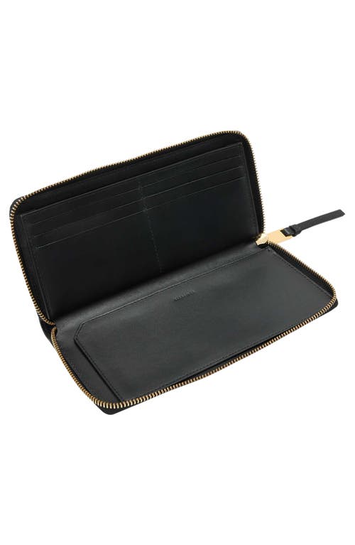 Allsaints Leather Travel Wallet In Black