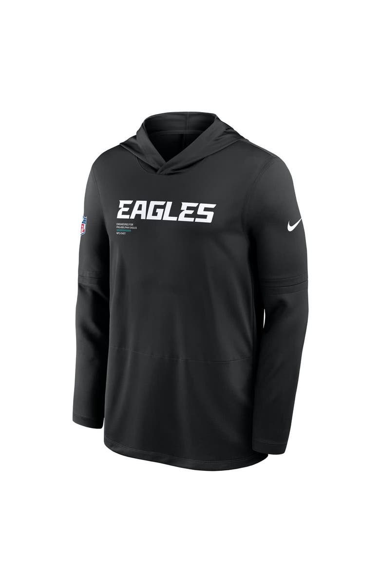 Nike Men's Nike Black Philadelphia Eagles Sideline Pure Fury Performance Long Sleeve Hoodie T-Shirt, Alternate, color, Black