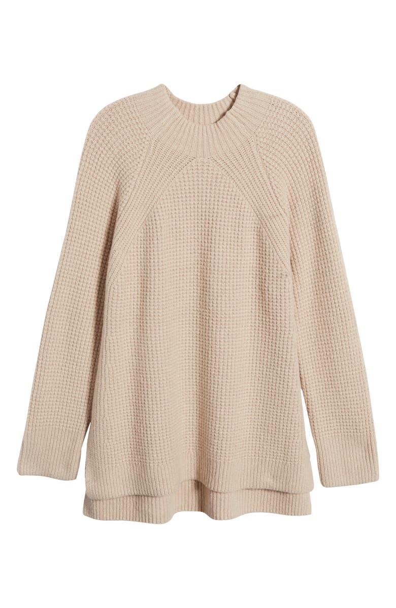 Treasure & Bond Mock Neck Waffle Knit Cotton Blend Sweater, Alternate, color, 