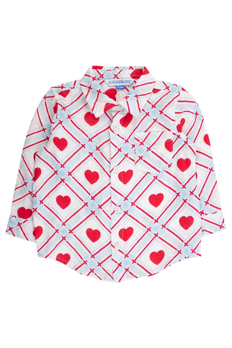 Cotton Gauze Long Sleeve Button Down Shirt, Main, color, Blue Sweetheart Plaid