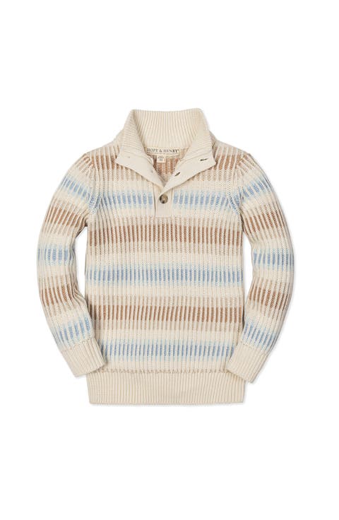 Kids' Organic Mock Neck Stripe Sweater