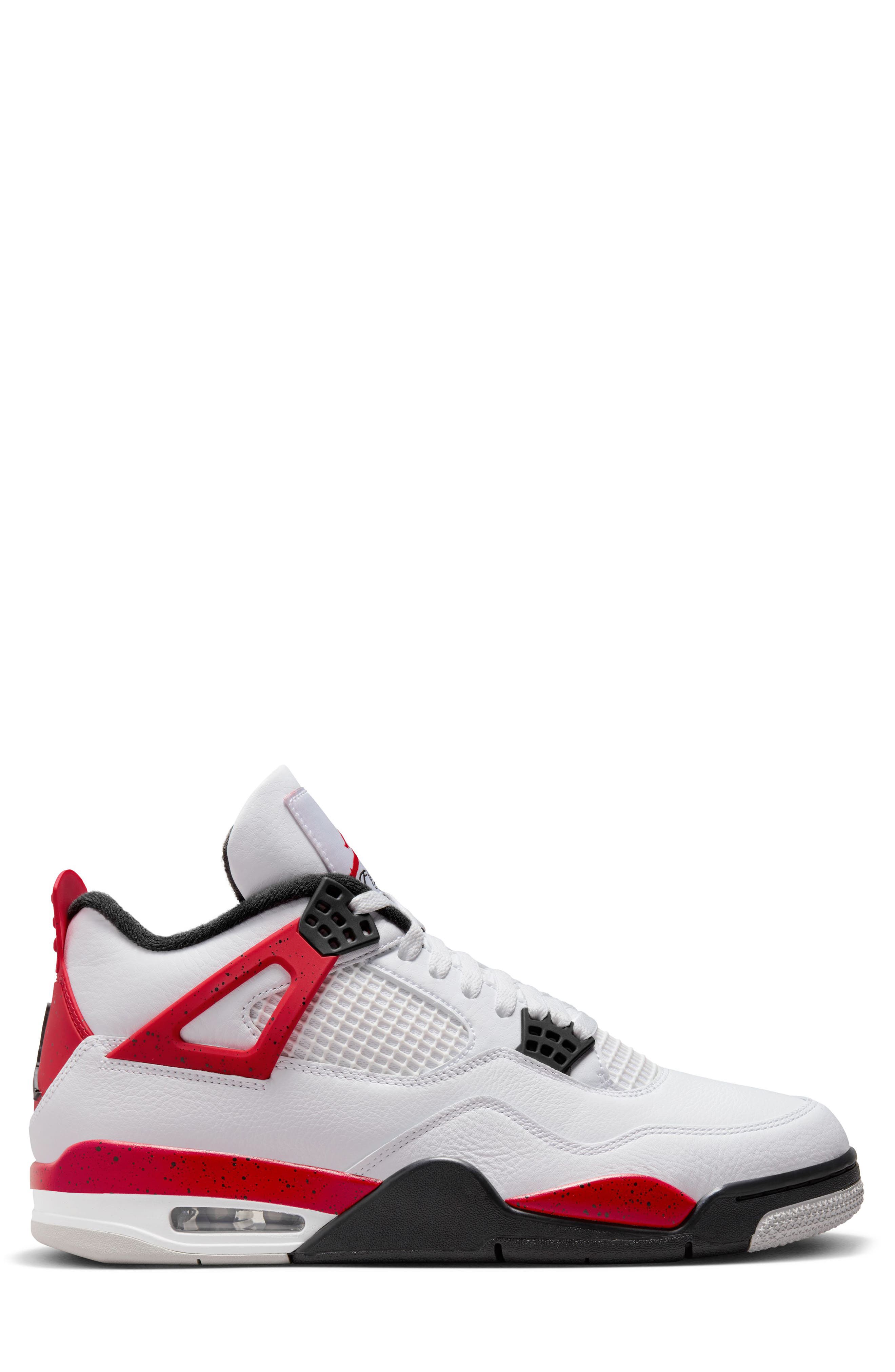 Jordan Air Jordan 4 Retro Basketball Sneaker, Alternate, color, White/ Fire Red/ Black/ Grey