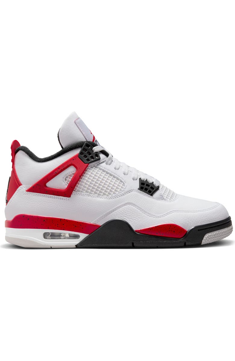 Jordan Air Jordan 4 Retro Basketball Sneaker, Alternate, color, White/ Fire Red/ Black/ Grey