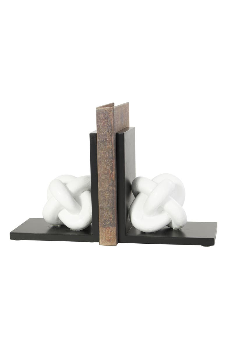 UMA Contemporary Set of 2 Bookends, Main, color, White