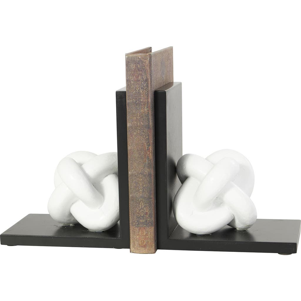 Uma Contemporary Set Of 2 Bookends In White