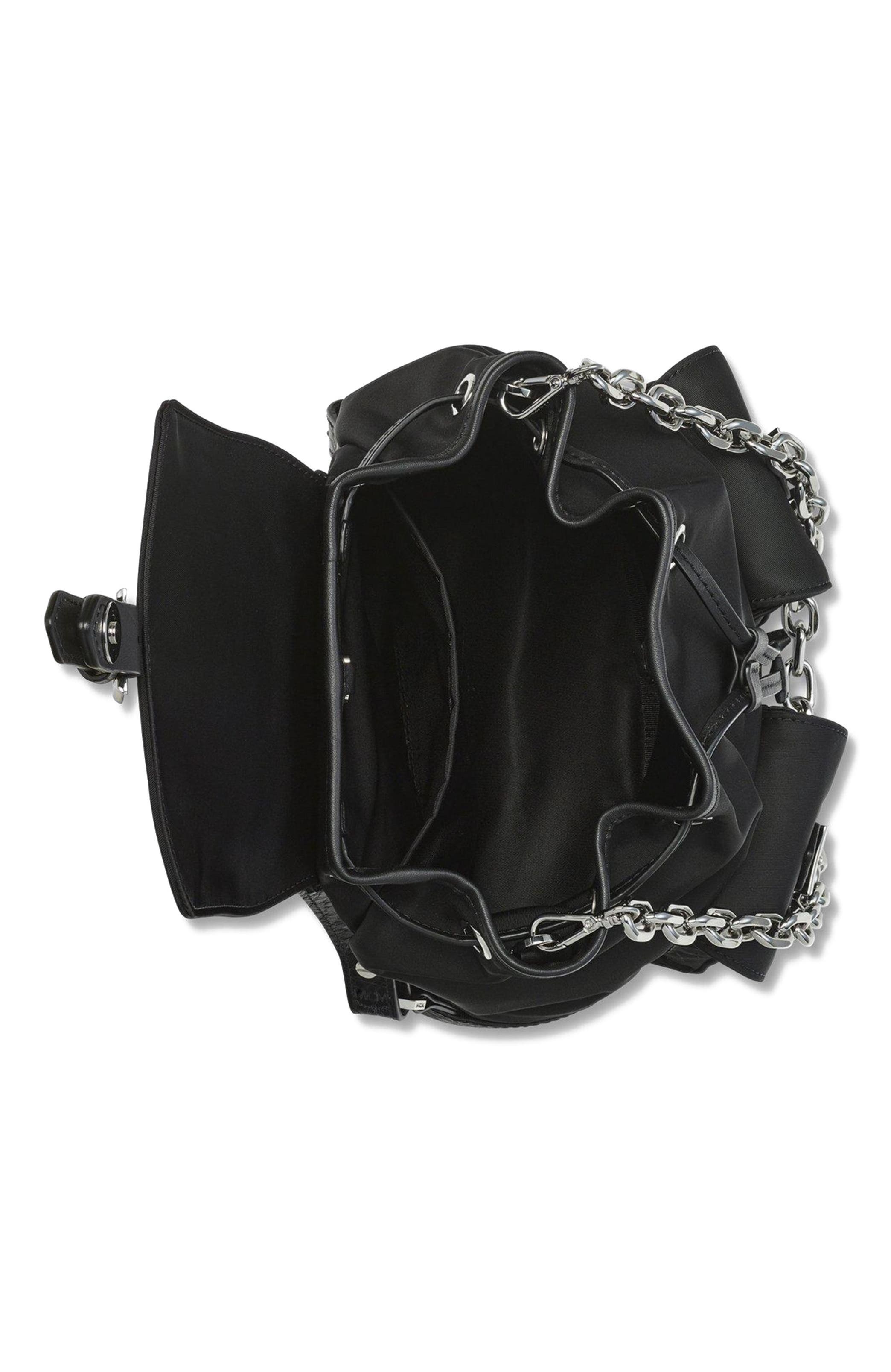 MCM Mini Aren Drawstring Backpack in ECONYL and Leather, Alternate, color, 