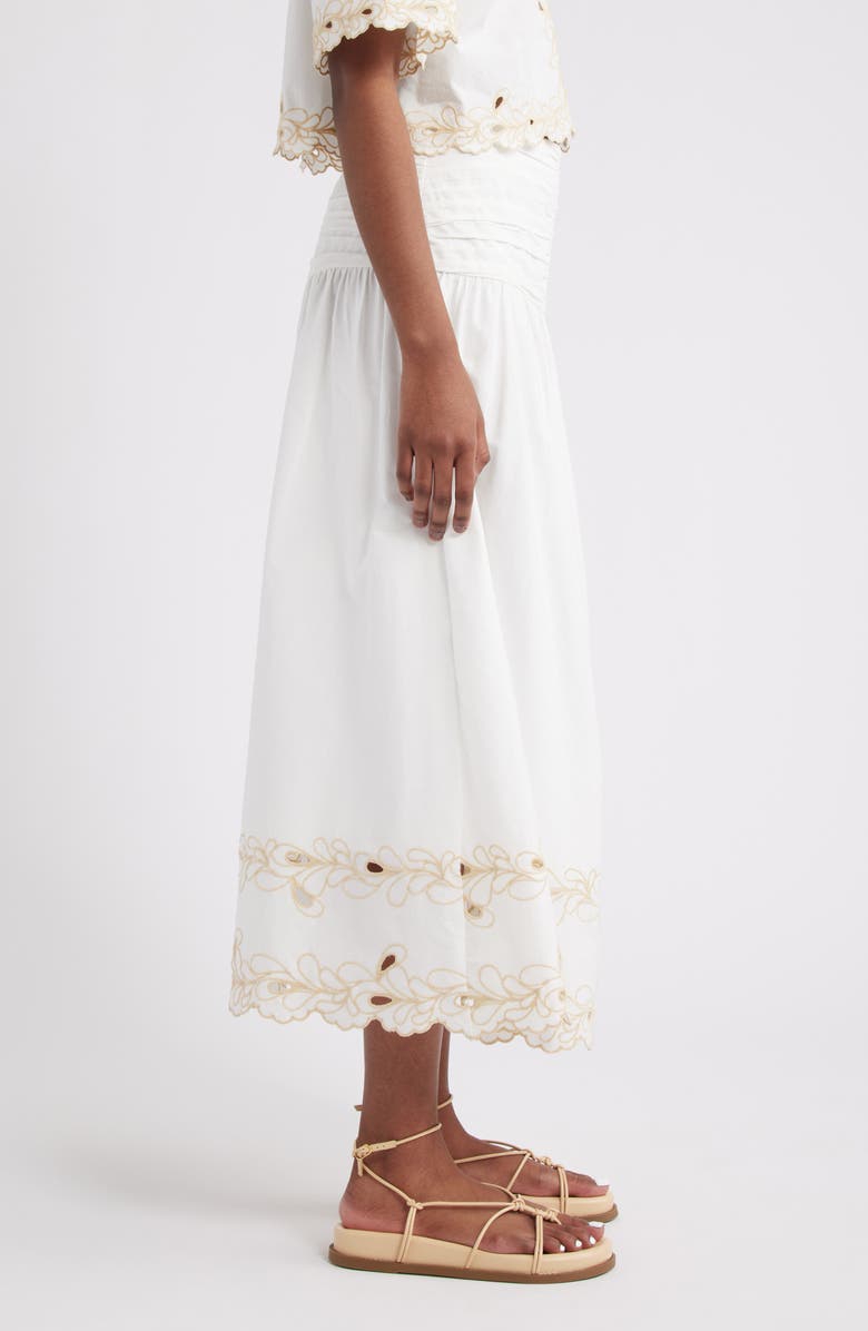 Rails Sol Embroidered Eyelet Cotton Skirt, Alternate, color, White