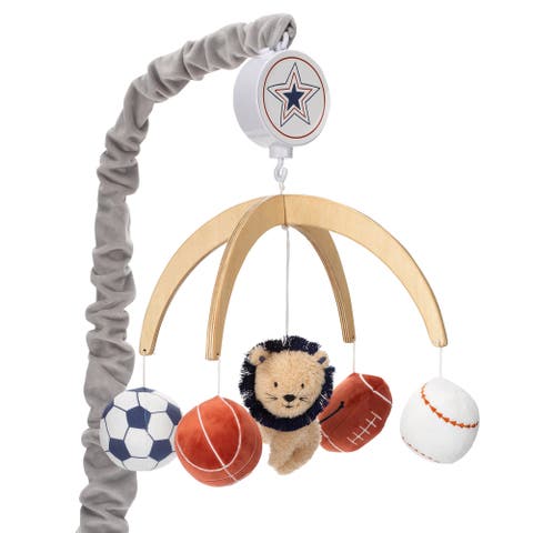 Hall of Fame Lion/Sports Balls Musical Baby Crib Mobile Soother Toy
