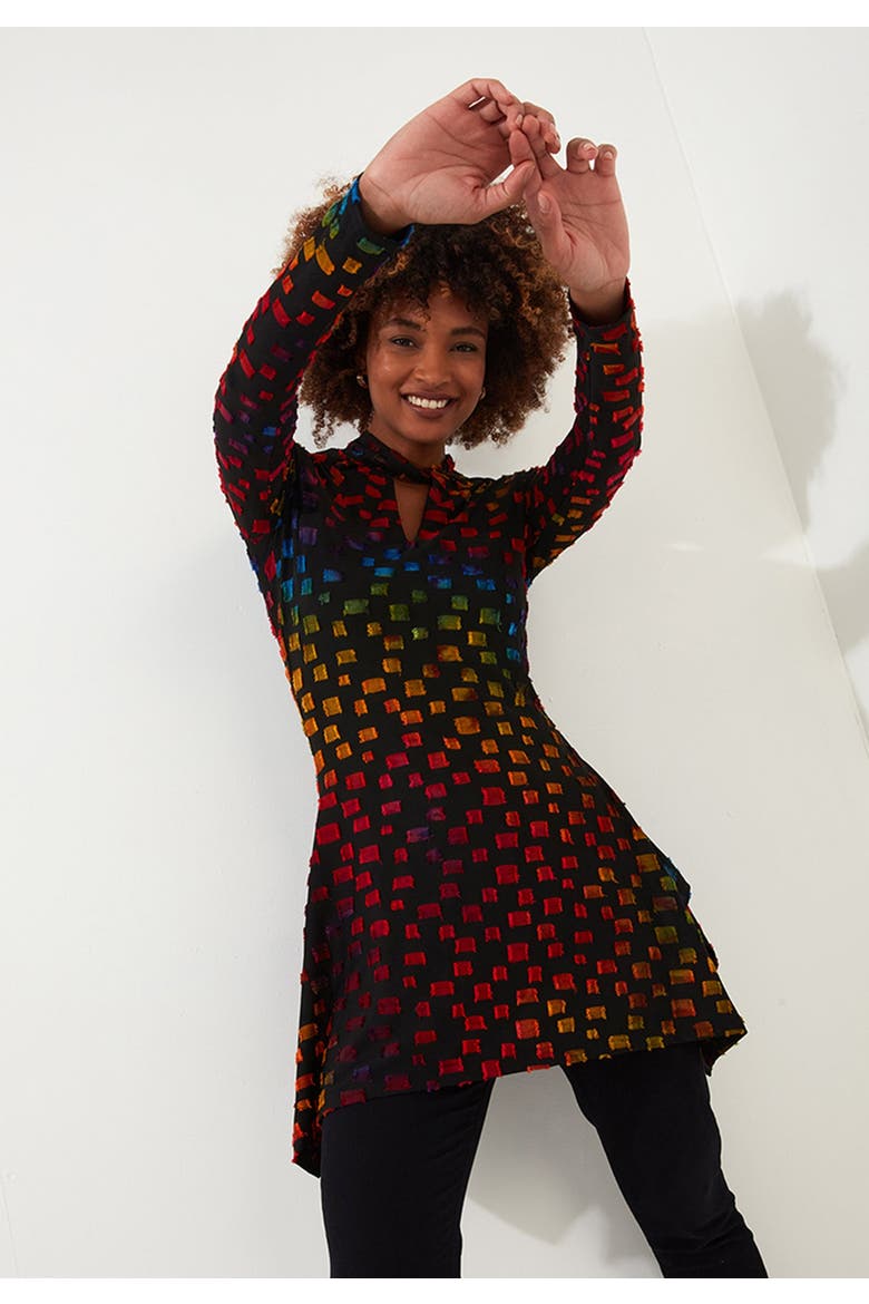 Sharkbite Keyhole Burnout Tunic, Main, color, MULTICOLOR ABSTRACT GEO