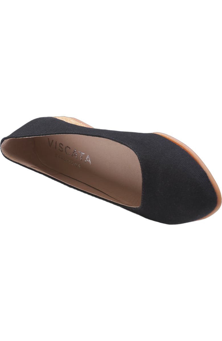VISCATA Rubina Canvas Espadrille Flats, Alternate, color, Black