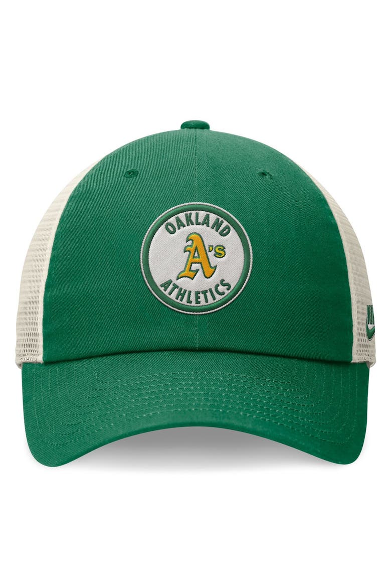 Men's Nike Green Oakland Athletics Cooperstown Collection Rewind Club Trucker Adjustable Hat, Alternate, color, Green