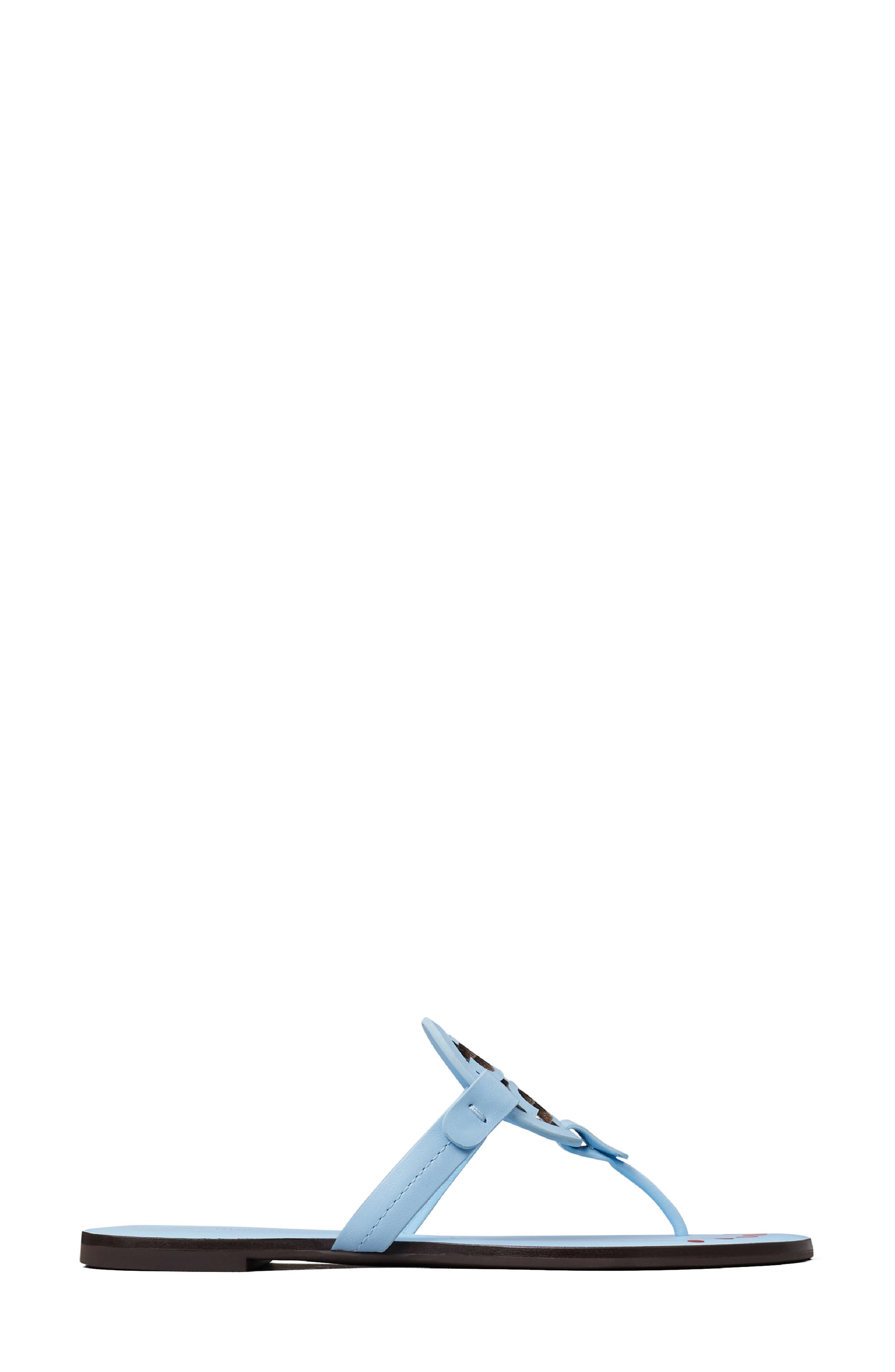 Tory Burch Miller Nail Polish Thong Slide Sandal, Alternate, color, Pale Blue