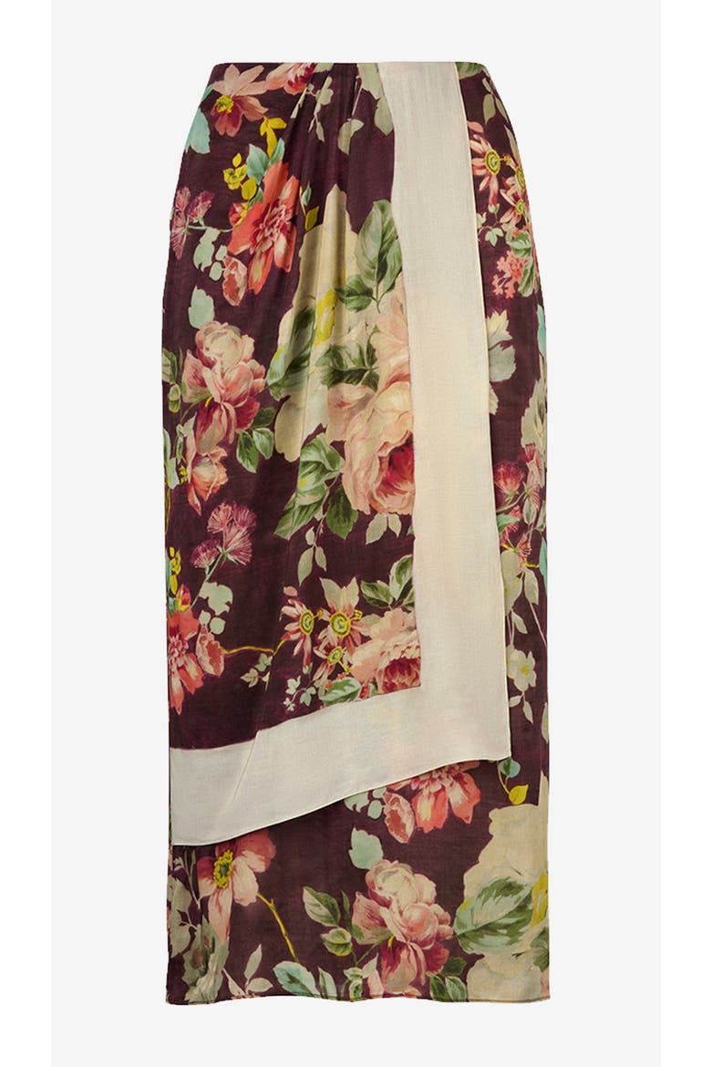 Asymmetrical Overlay Skirt, Alternate, color, Mocha Floral