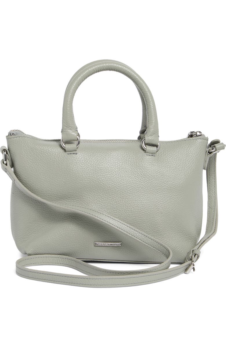 Rebecca Minkoff Micro Moto Leather Satchel, Alternate, color, Dove