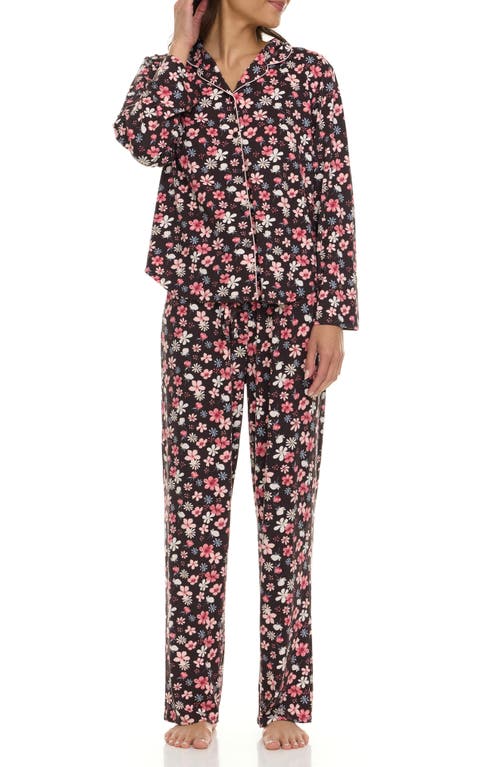 Flora By Flora Nikrooz Lindsey Collared Knit Pajamas In Multi