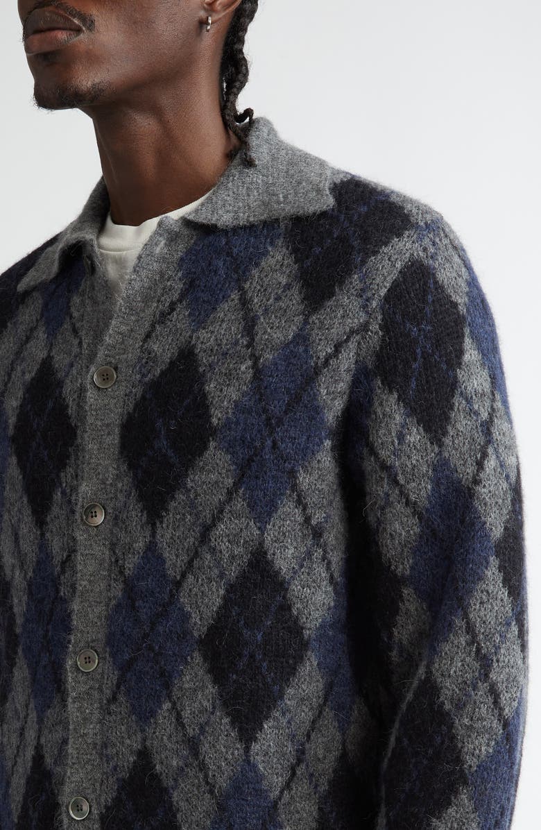 OUR LEGACY Evening Argyle Alpaca Blend Cardigan, Alternate, color, 