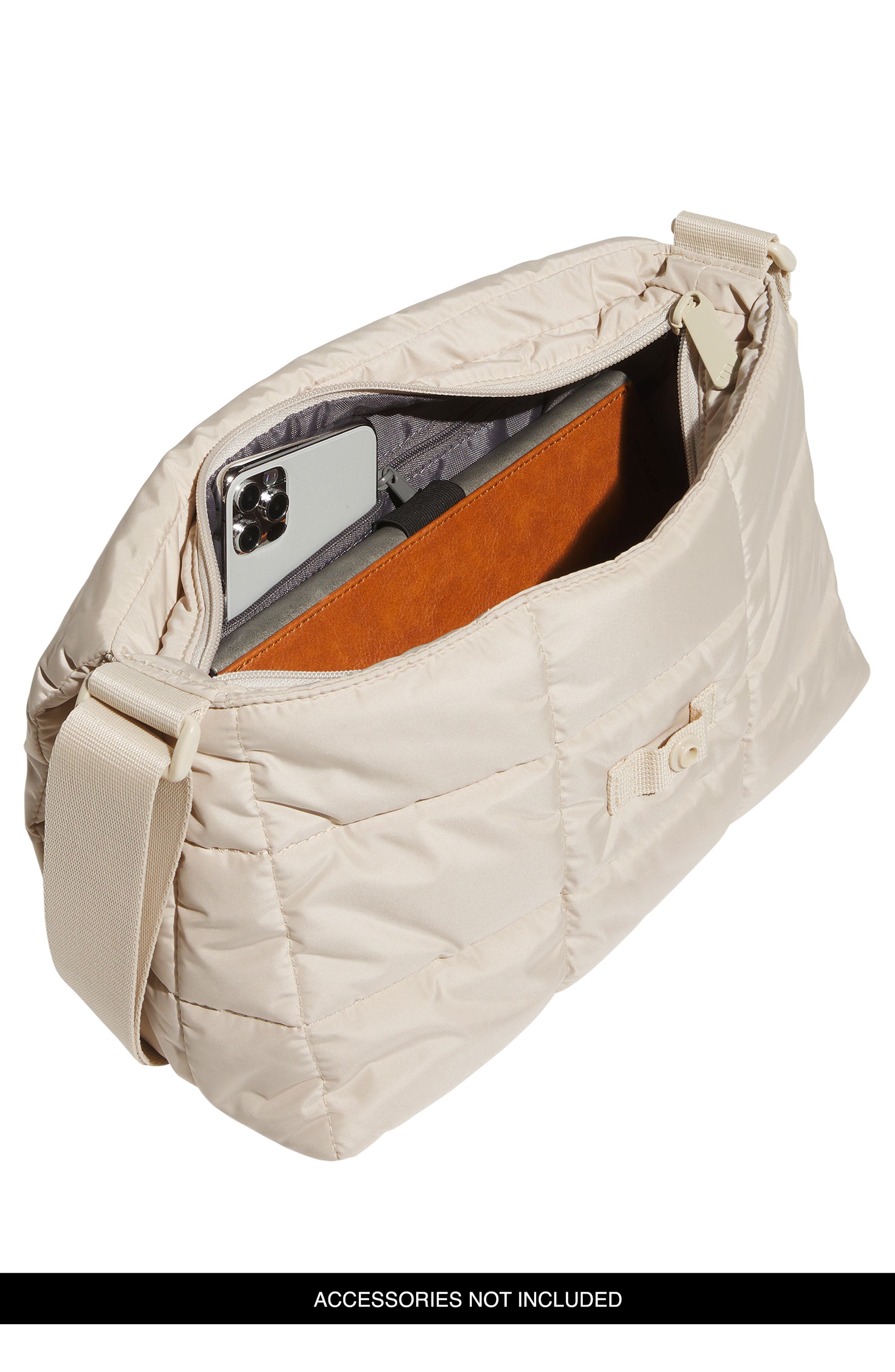 adidas Quilted Crossbody Bag, Alternate, color, Crystal Linen Beige