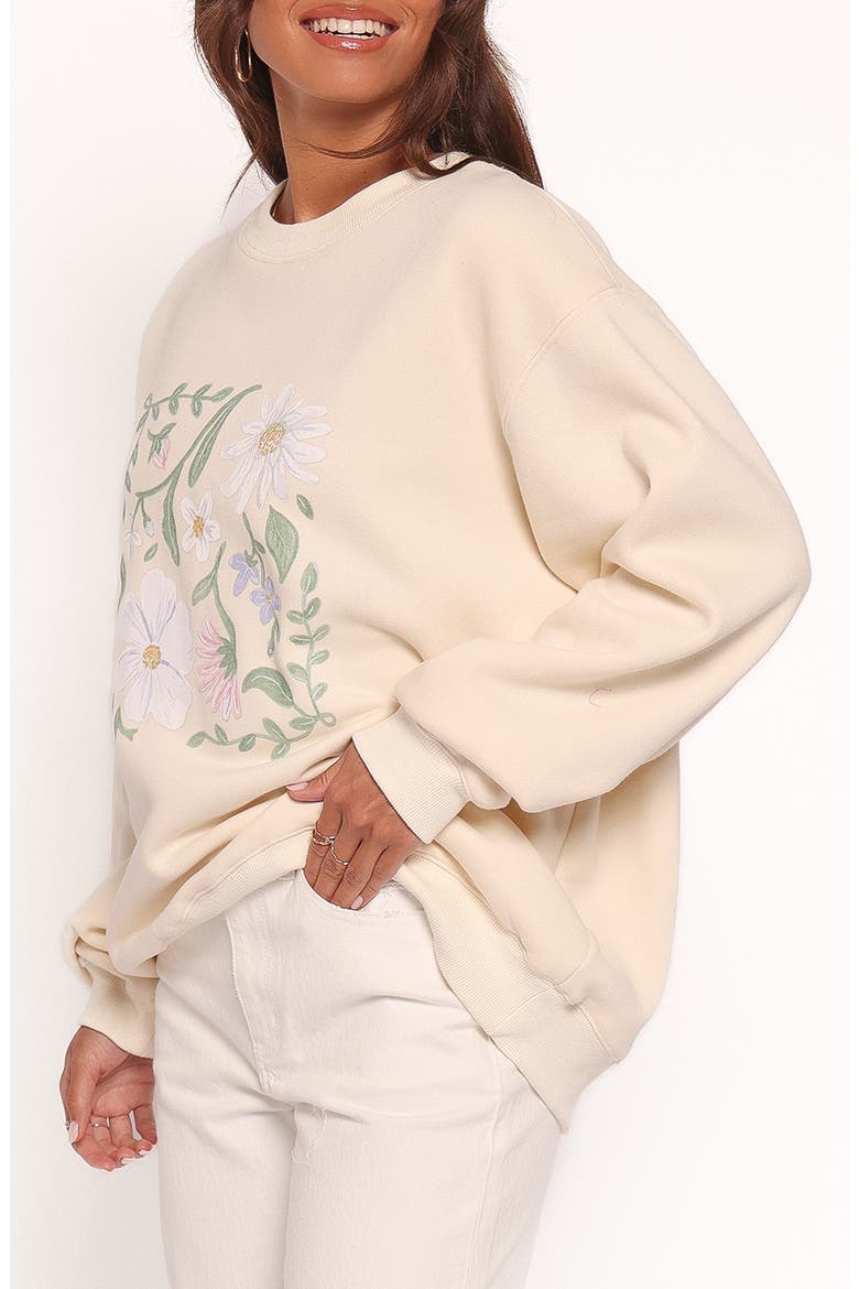 Flower Garden Graphic Sweatshirt, Alternate, color, CREAM