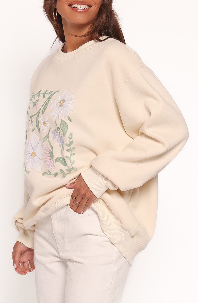 Petal & Pup Flower Garden Graphic Sweatshirt, Alternate, color, Cream