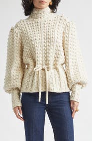 Zimmermann Valiant Wool Bauble Turtleneck Sweater