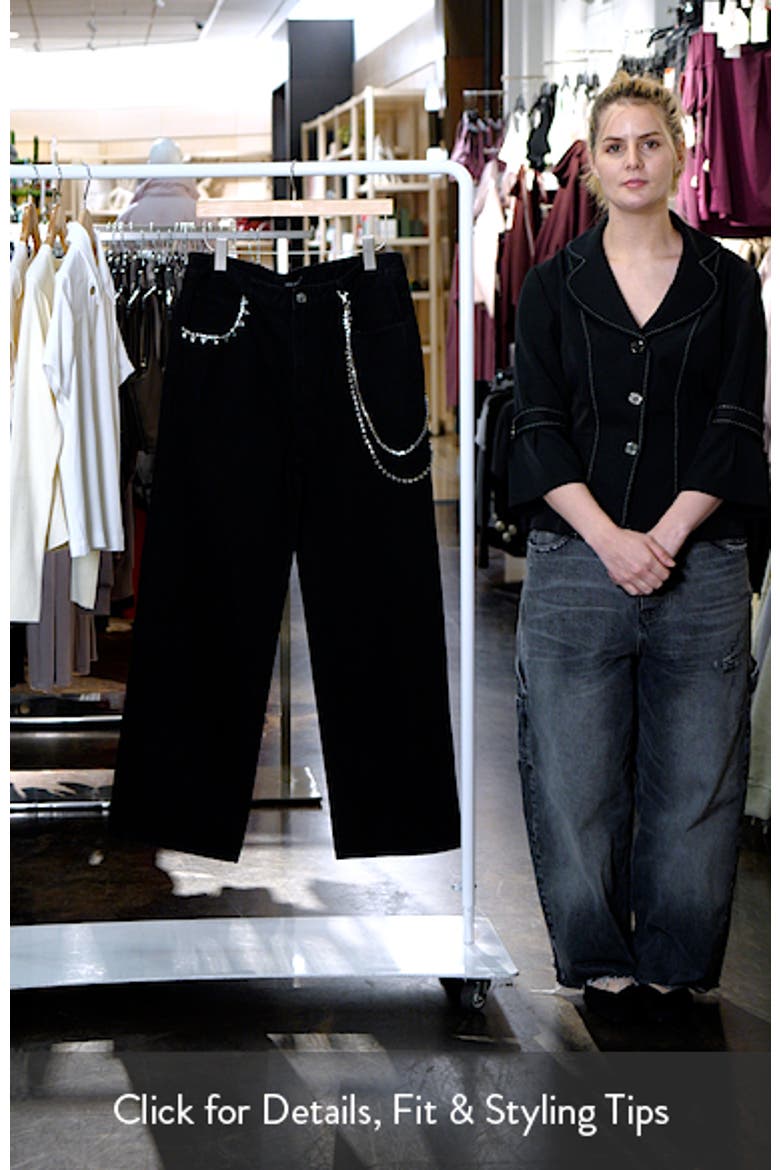 Swift Rhineston Chain Ankle Straight Leg Jeans video