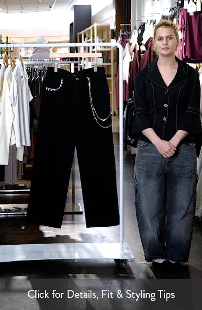 Swift Rhineston Chain Ankle Straight Leg Jeans, sales video thumbnail