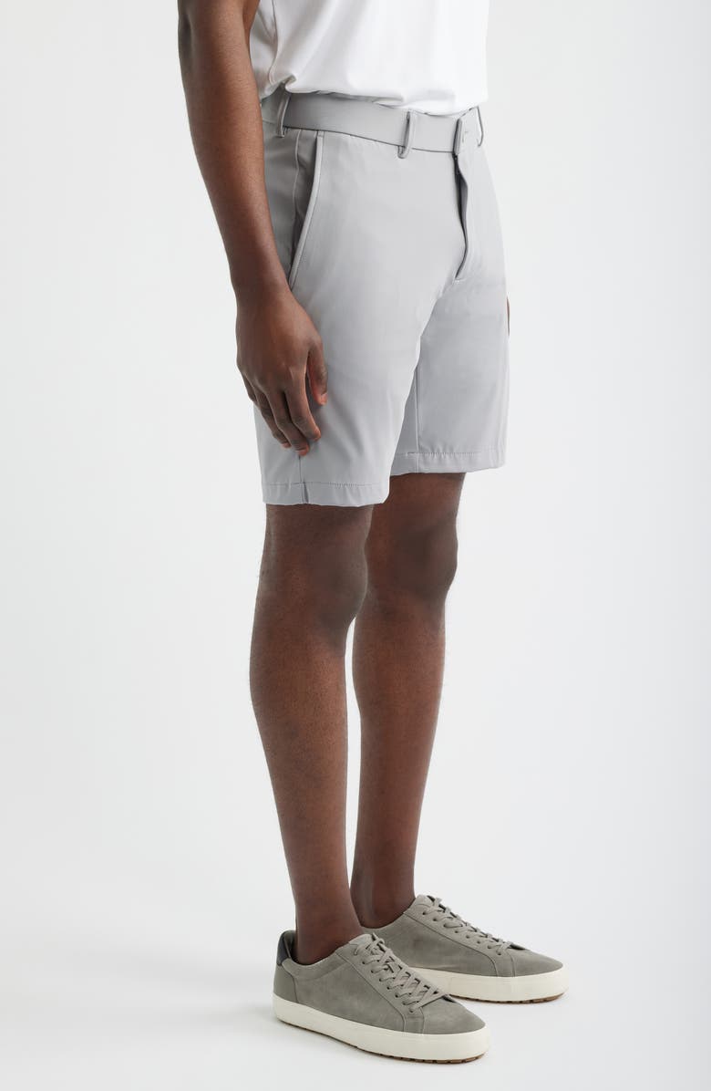 Scott Barber Sono Flat Front Stretch Chino Shorts, Alternate, color, Silver