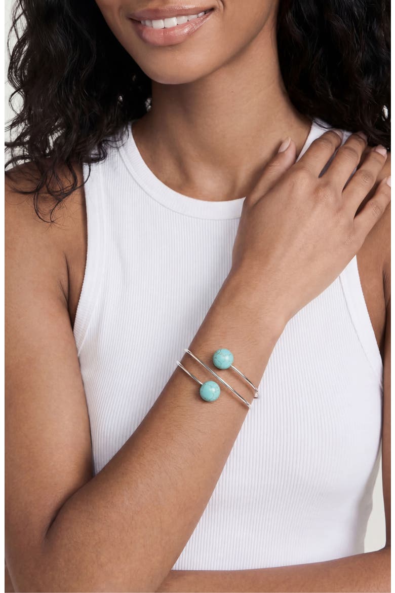 Summer Escape Cuff Bracelet, Alternate, color, TURQUOISE AND SILVER